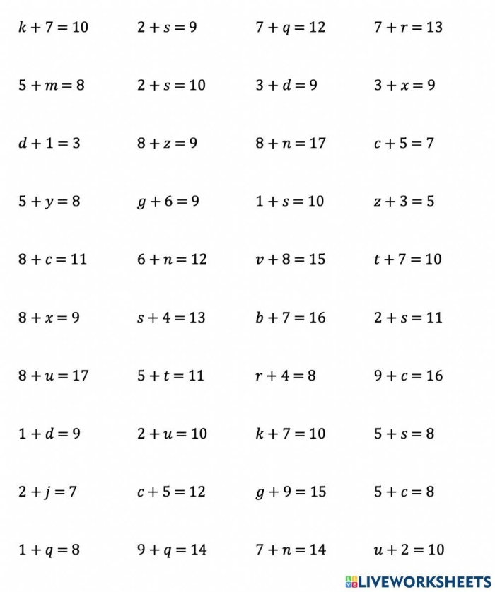 Fifth grade math worksheet on finding the correct operation to balance equations