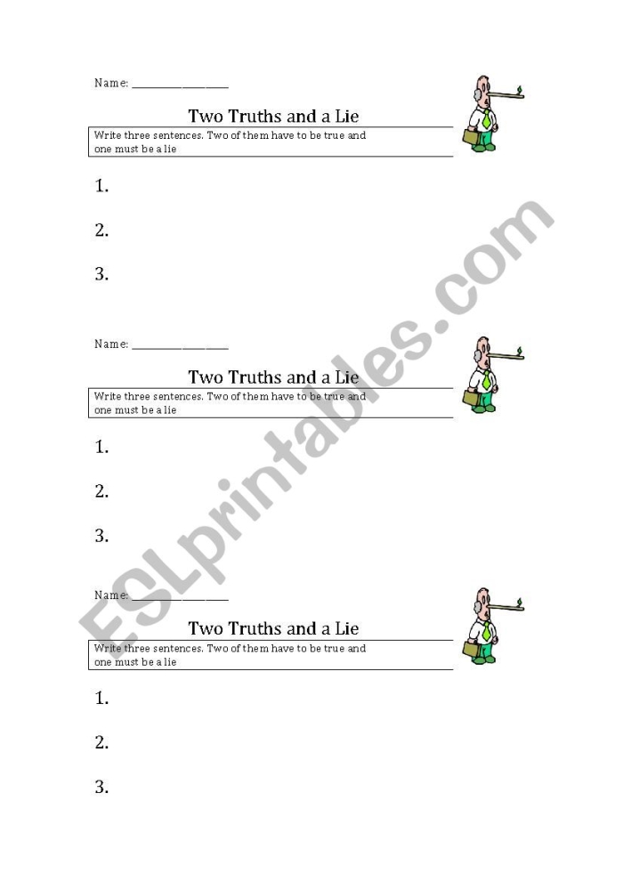 Fall-inspired Two Truths and One Lie 1 math worksheet focused on fractions for grade 5 learners Two Truths and One Lie 1 worksheet for fifth grade with fall-themed fraction equations