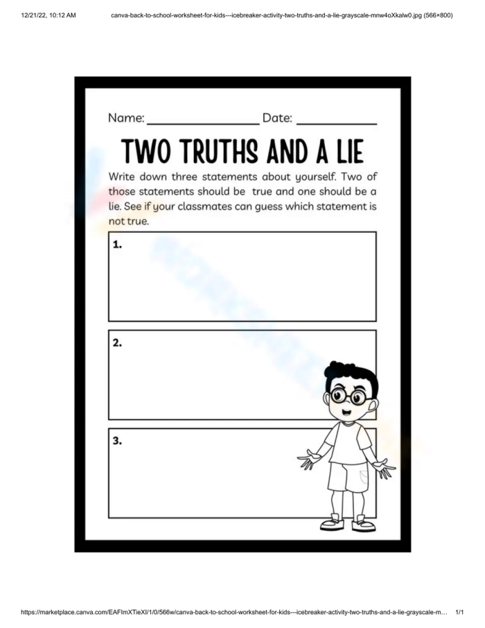 Two Truths and One Lie 1 fraction activity worksheet for grade 5, image 14 Fall-themed Two Truths and One Lie 1 worksheet for fifth grade with fraction equations