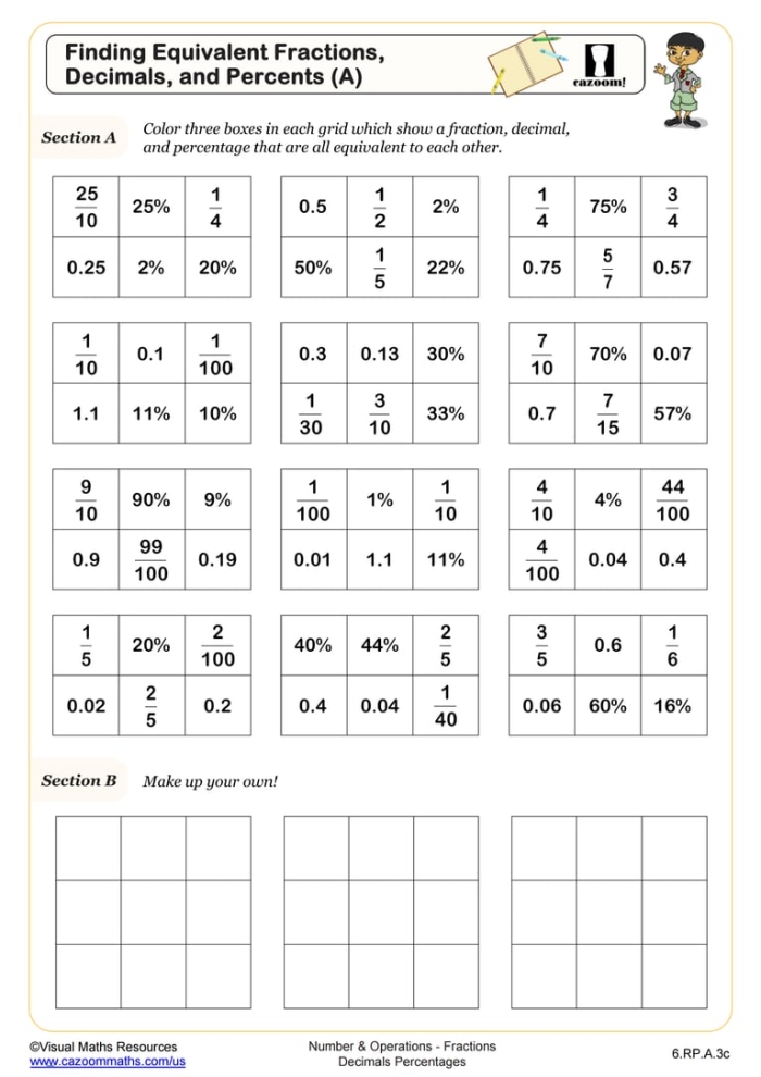 Worksheet for practicing finding the reciprocal of fractions and mixed numbers for fifth graders
