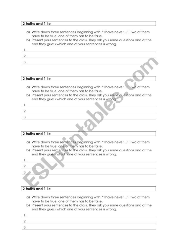 Fifth grade fractions Two Truths and One Lie 1 worksheet featuring fall design and math problems Fall-themed Two Truths and One Lie 1 worksheet for fifth grade fractions with three equations to solve