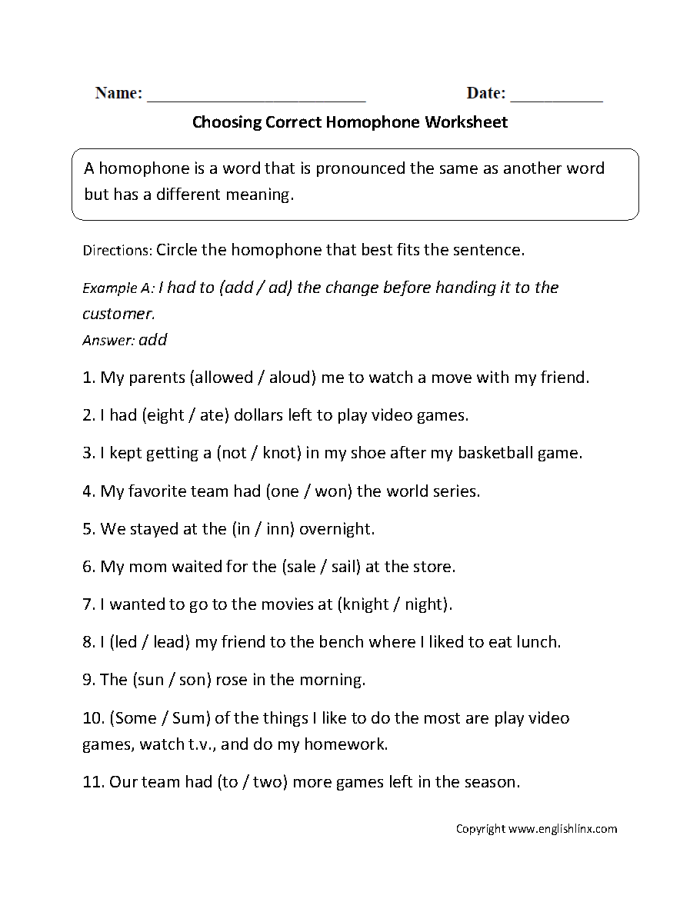Fifth grade history worksheet featuring homonym puzzles with clues to solve