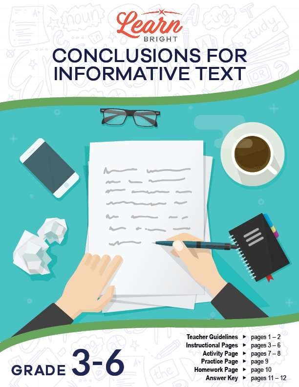 Writing Conclusions for Informational Text worksheet featuring a fungus reading passage for fifth graders Fifth grade worksheet on writing conclusions with an informational passage about fungus