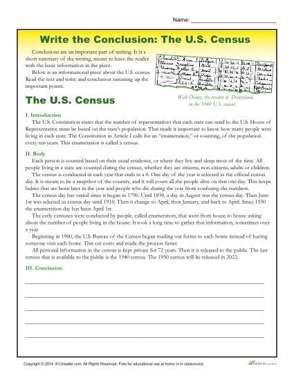 Worksheet for writing conclusions on fungus informational text for fifth graders, image 6 Fifth grade student completing a worksheet on writing conclusions for informational text about fungus