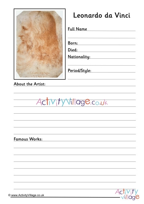 Students engaged in a Leonardo da Vinci worksheet, exploring his artistic techniques. Creative activities inspired by da Vinci for fifth-grade learners.