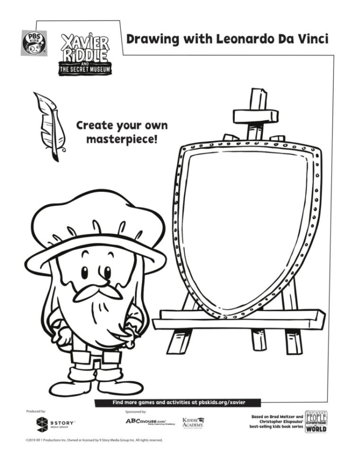 ALT text: Fifth-grade students engage with a Leonardo da Vinci worksheet, exploring his artistic techniques.