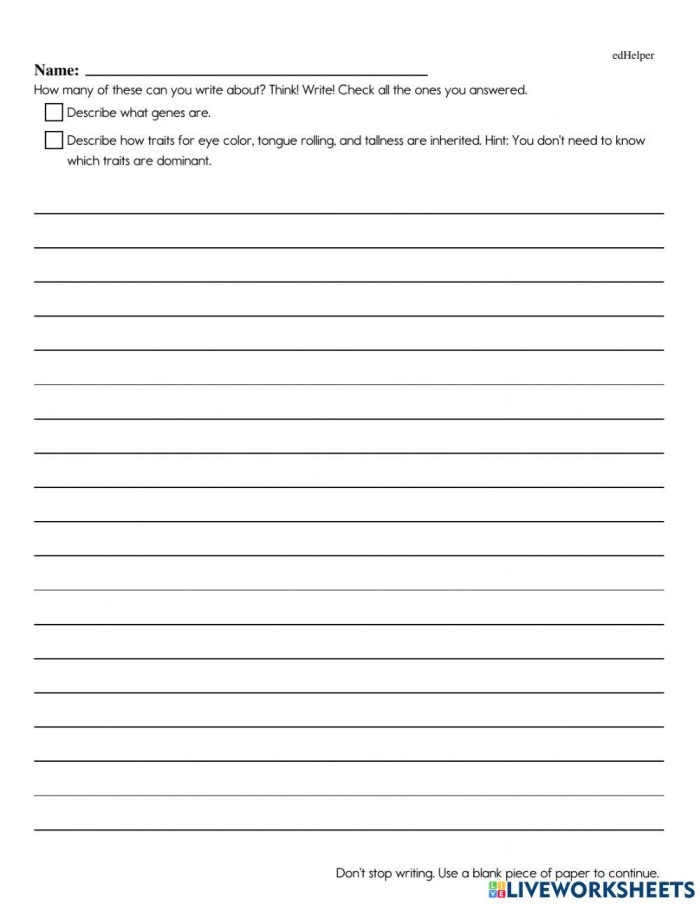 Exploring genes and traits with Steve the scientist in a What is a Gene worksheet for grade 5 Fifth grade Life Science worksheet featuring Steve the savvy scientist explaining genes and traits