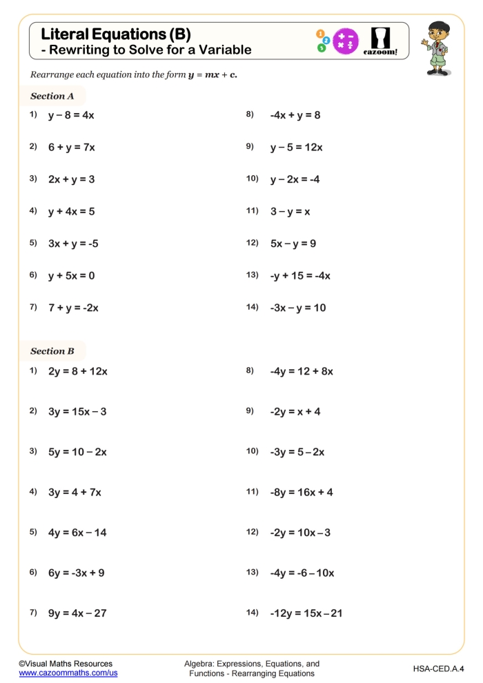 Fifth grade math worksheet focusing on adding operation symbols to balance equations