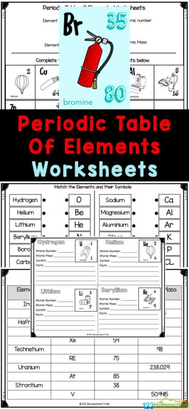 Fifth grade student working on a How to Read the Periodic Table worksheet focused on numbers and counting