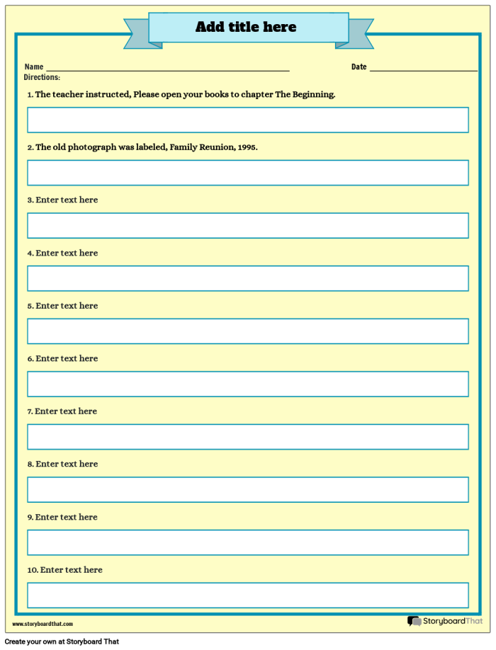Worksheet for practicing the use of quotation marks in dialogue from The Secret Garden