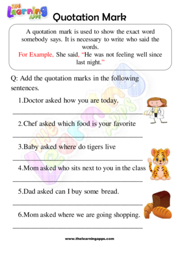 Worksheet on the correct use of quotation marks in dialogue from The Secret Garden