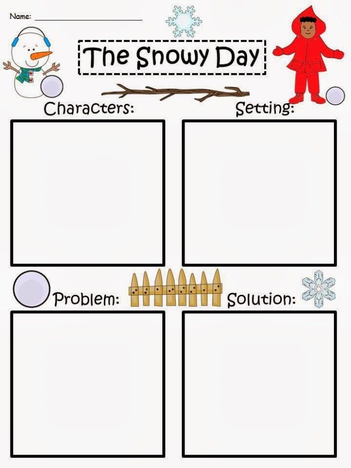 Fifth grade worksheet featuring a dramatized retelling of Hans Christian Andersen's The Snowdrop