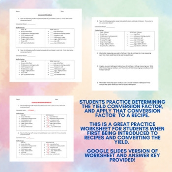 Fifth-grade math students explore measurements through recipes with this engaging worksheet Recipe Conversion worksheet for practicing fraction multiplication in cooking