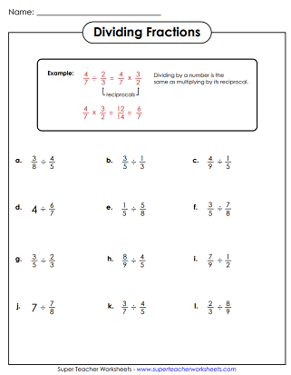 Worksheet featuring Fraction Math: Find the Reciprocal exercise for fifth graders