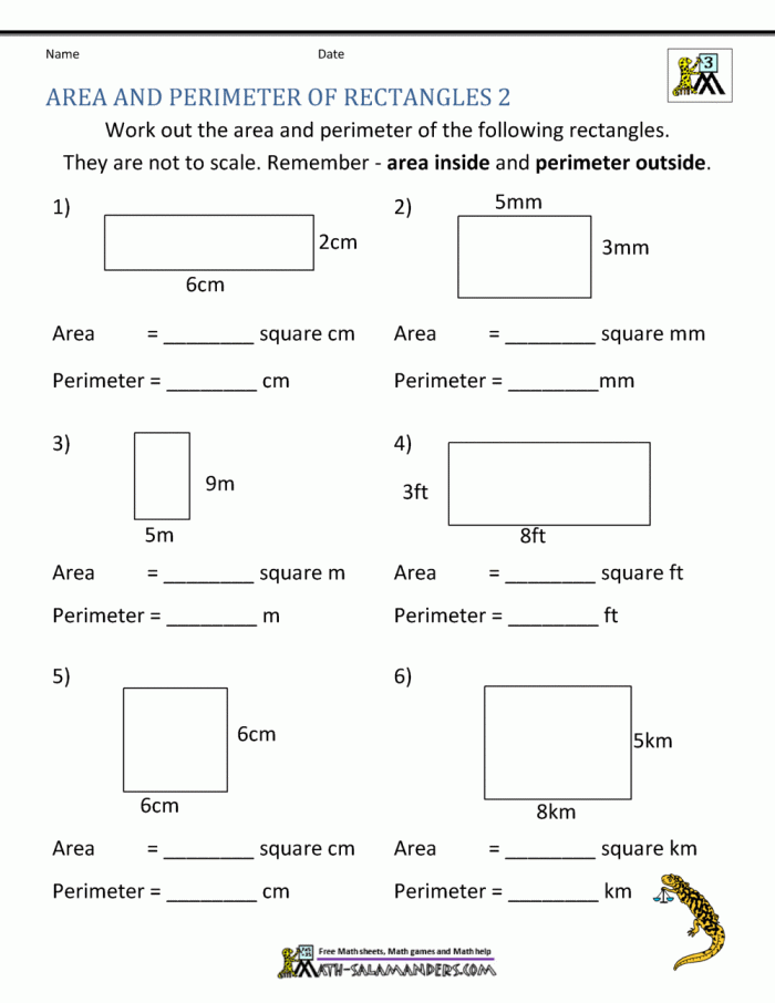 Worksheet featuring rectangle algebra for fifth graders to calculate total area
