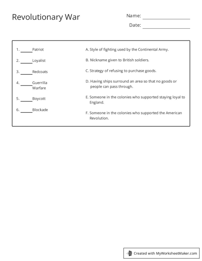 Fun-filled worksheet on Revolutionary War trivia designed for fifth grade students Revolutionary War trivia worksheet for fifth graders featuring engaging questions