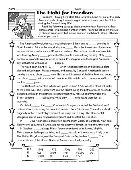 Image title showcasing a fun and educational activity about the Revolutionary War ALT text for a Revolutionary War trivia worksheet featuring engaging questions for fifth graders
