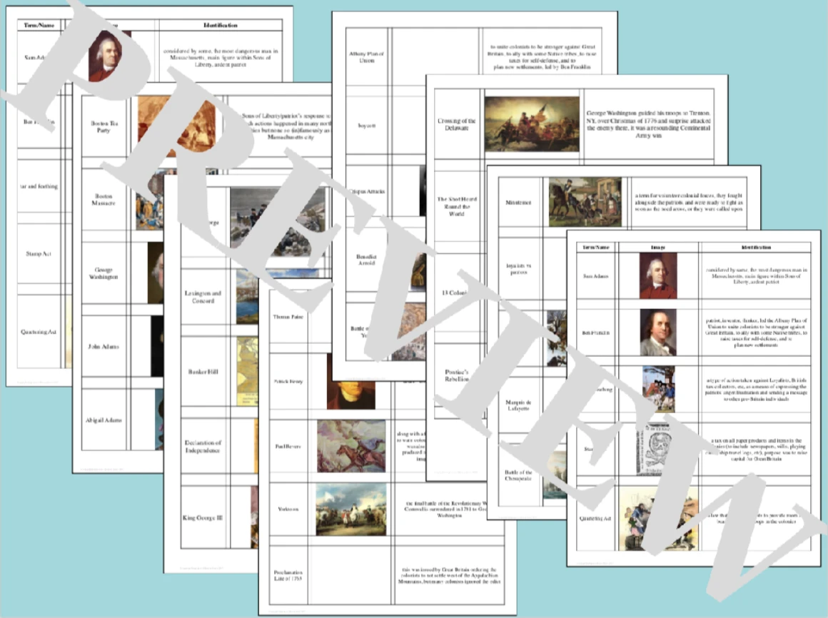 Revolutionary War Vocabulary Match-Up worksheet for fifth graders to enhance understanding of key terms