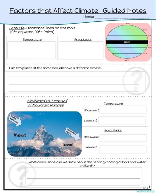 Flow chart illustrating weather event impacts for fifth grade students Fifth grade worksheet showing a flow chart of storm effects in life science