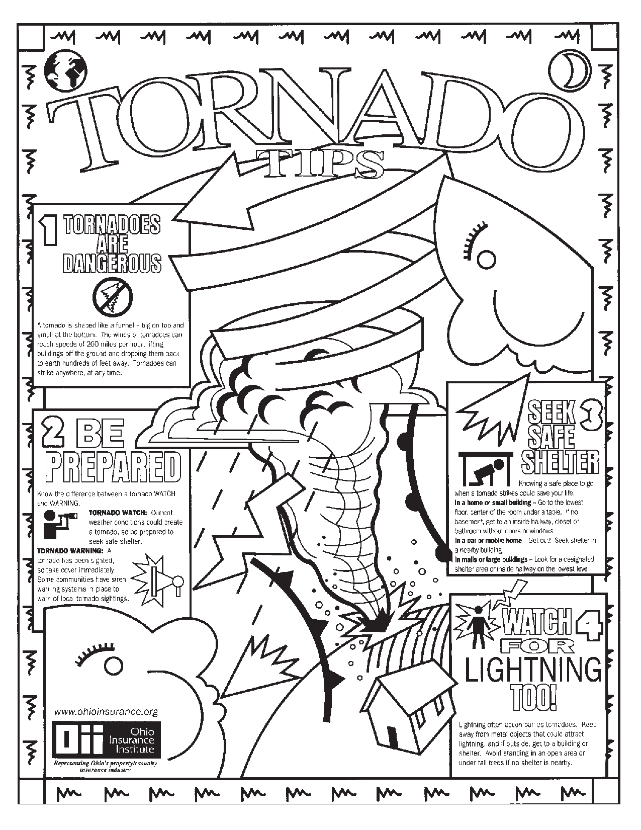 Fifth grade measurement worksheet featuring a tornado fill-in-the-blank activity