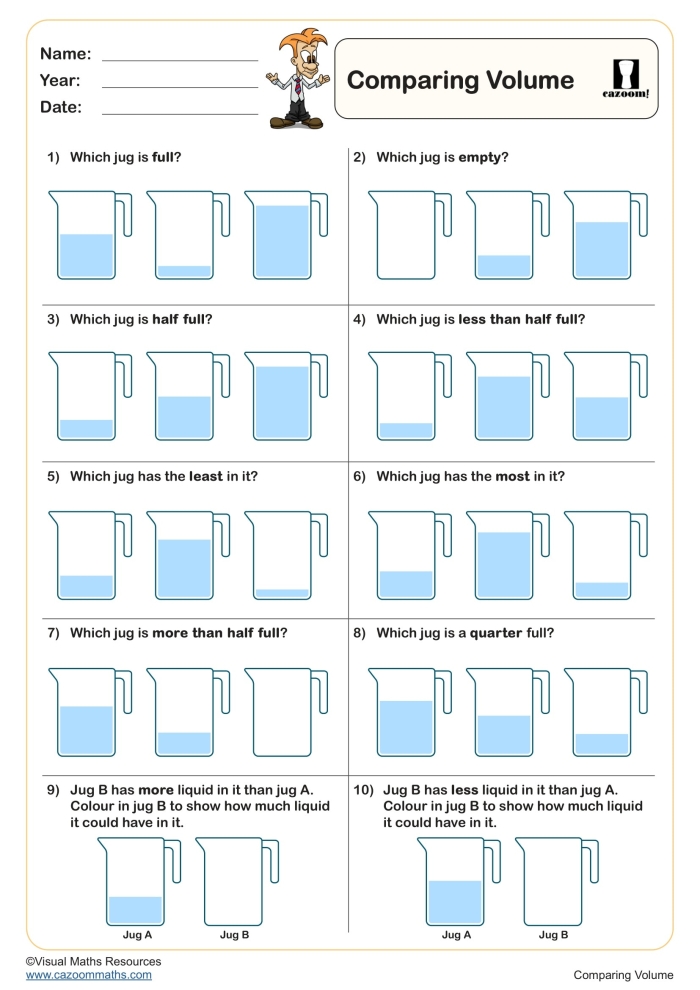 Worksheet image showing fifth graders using sugar cubes to model volume in geometry