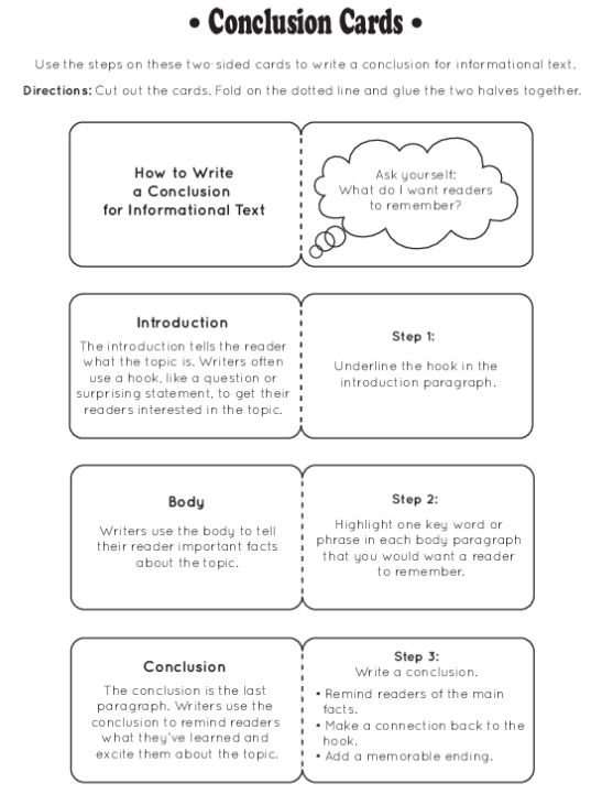 Worksheet image for crafting conclusions on informational texts about fungus for fifth graders Fifth grade student completing a worksheet on writing conclusions after reading about fungus