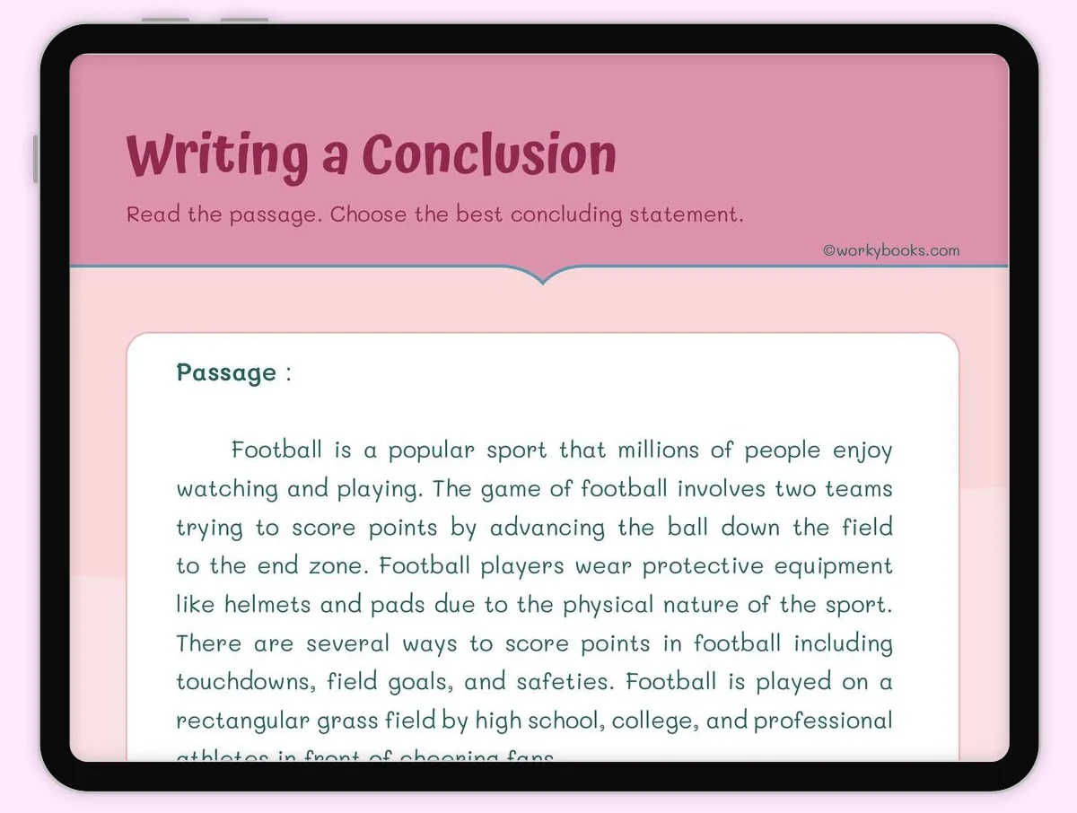 Writing Conclusions for Informational Text worksheet focusing on fungus for grade 5 students Fifth grade student completing a worksheet on writing conclusions about fungi