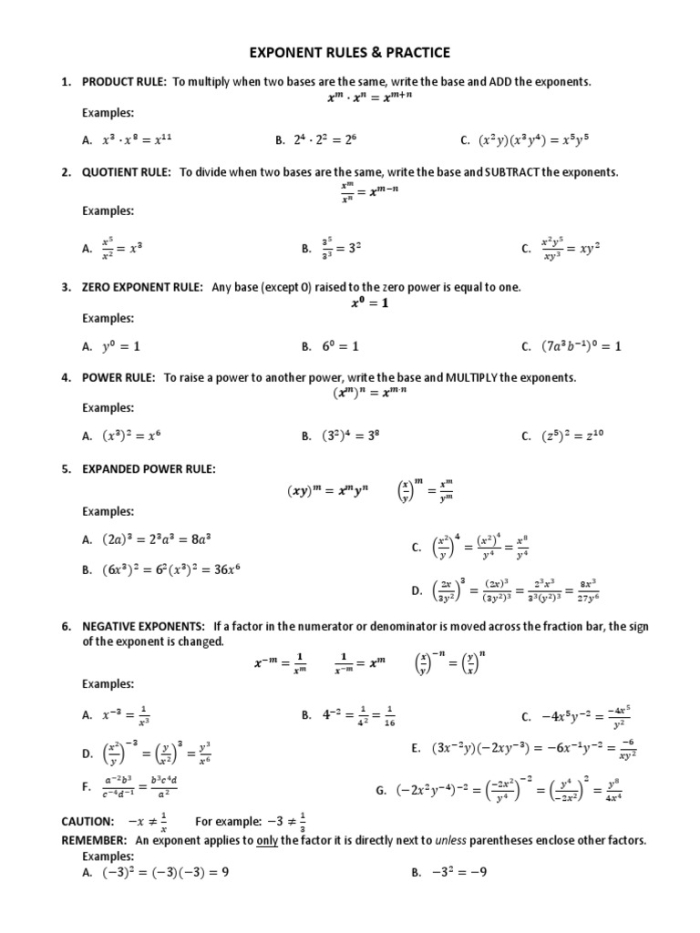 Fifth grade exponent practice worksheet with introduction to powers and simple exponent exercises for beginners
