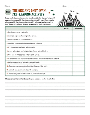 Third grade worksheet for designing a zoo inspired by The One and Only Ivan focusing on figurative language