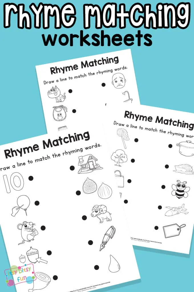 Writing worksheet for First Grade Children engaging with the Find That Rhyme worksheet to match rhyming words. First Grade phonics activity focusing on identifying rhyming pairs.