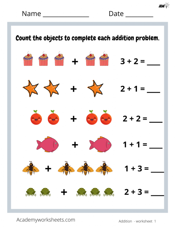 First Grade student practicing addition by adding five to numbers up to ten on a worksheet
