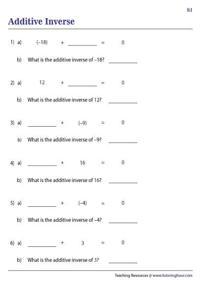 Worksheet 8 focused on understanding additive inverses in early grammar and mechanics skills First Grade Additive Inverse Practice worksheet with simple addition problems