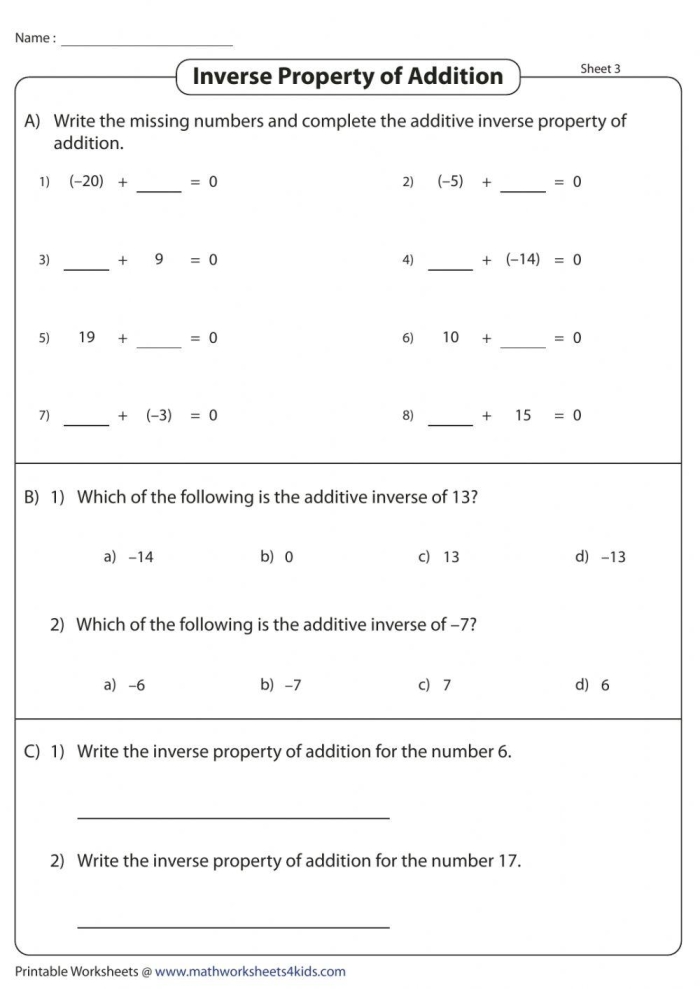 Additive Inverse Practice worksheet for young learners focused on addition skills, image 24 First Grade Additive Inverse Practice worksheet with simple addition problems