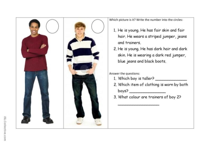 Engineering and Science Inquiry practice page focused on adjectives, worksheet image 14 First Grade worksheet on describing objects using adjectives from the What Does It Look Like? series