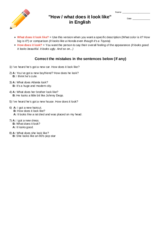 Exploring descriptive language with What Does It Look Like worksheet number 3 First grade worksheet practicing adjectives with descriptive words in an engineering and science inquiry setting