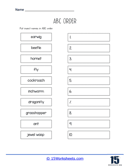 Practice ABC Order! worksheet designed for young learners to enhance their grammar skills Colorful worksheet for first graders to practice alphabetizing letters in ABC order