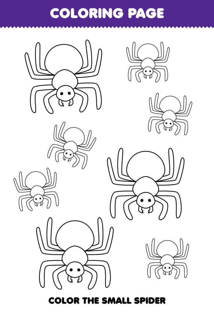 Fun Bug and Spider Identification Activity for Kids Coloring worksheet featuring common bugs and spiders for first graders