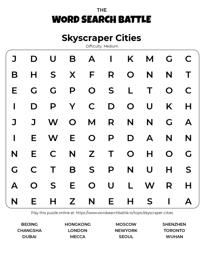 First Grade subtraction worksheet featuring a U.S. cities word search puzzle