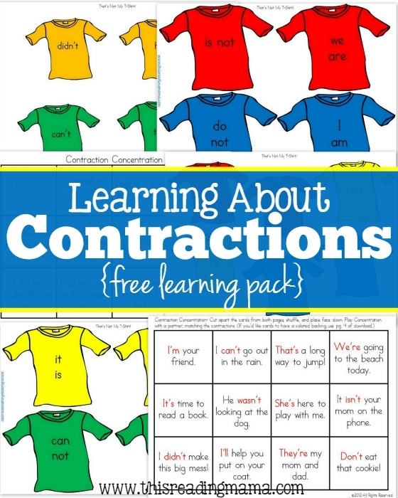 Assessment activity for first graders practicing reading contractions in a one-on-one setting First Grade student working on a Reading Contractions worksheet to identify common contractions