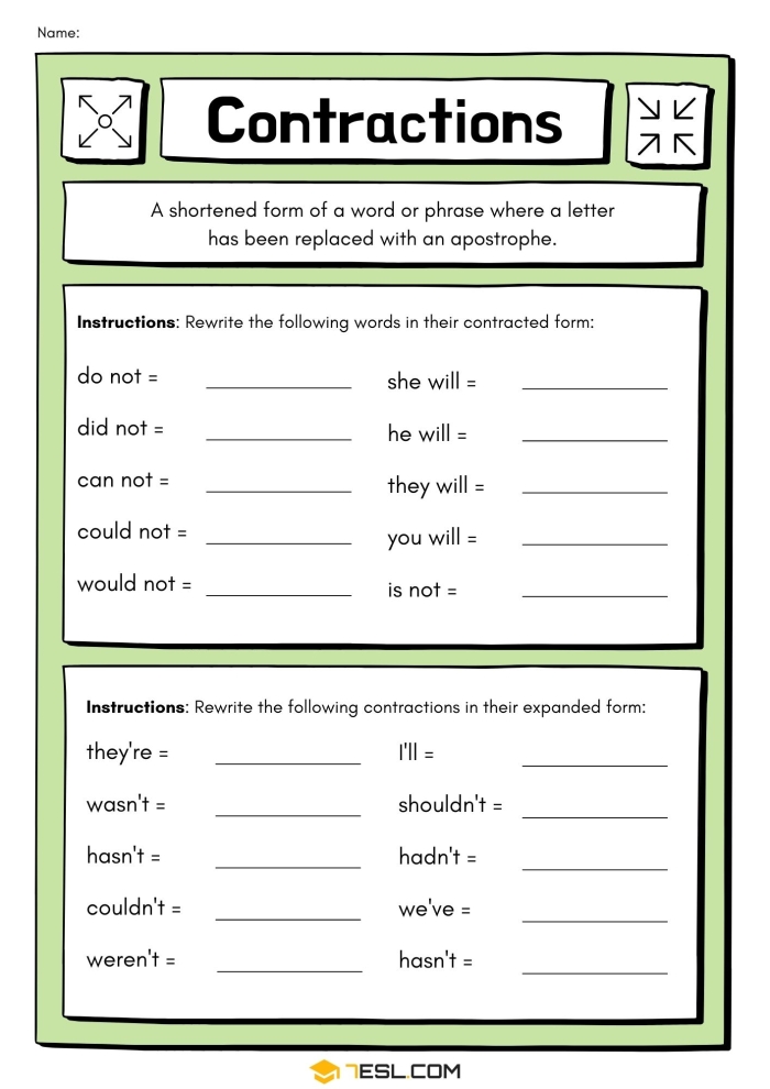 Reading Contractions exercise for first graders to evaluate understanding and fluency First Grade student practicing contractions on a reading worksheet for assessment