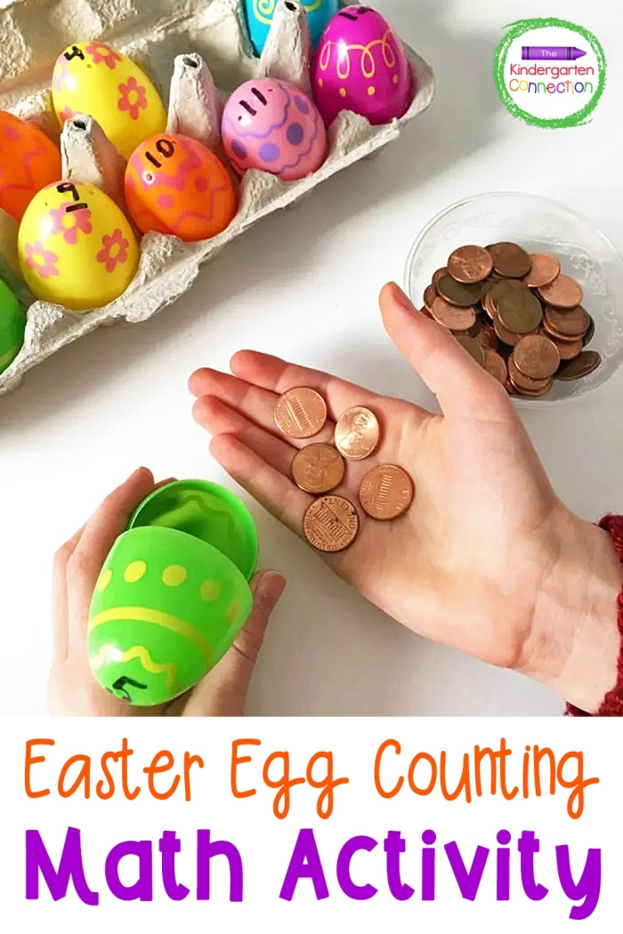 First Grade Easter-themed subtraction worksheet featuring colorful eggs for fun practice
