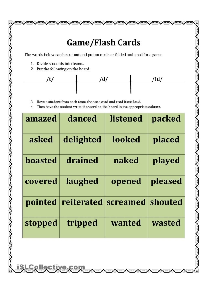 Educational activity for reading and handwriting skills in first grade Worksheet featuring first graders practicing words that end with "-ed