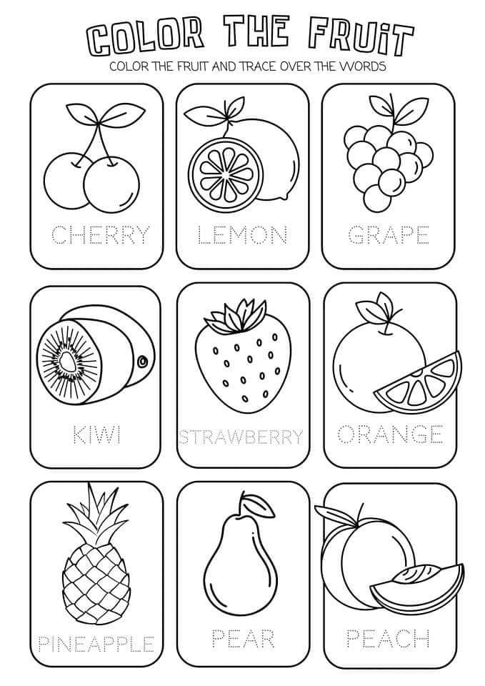 Engaging fruit-themed crossword worksheet for first graders to practice spelling Colorful picture crossword puzzle featuring various fruits for kids to solve