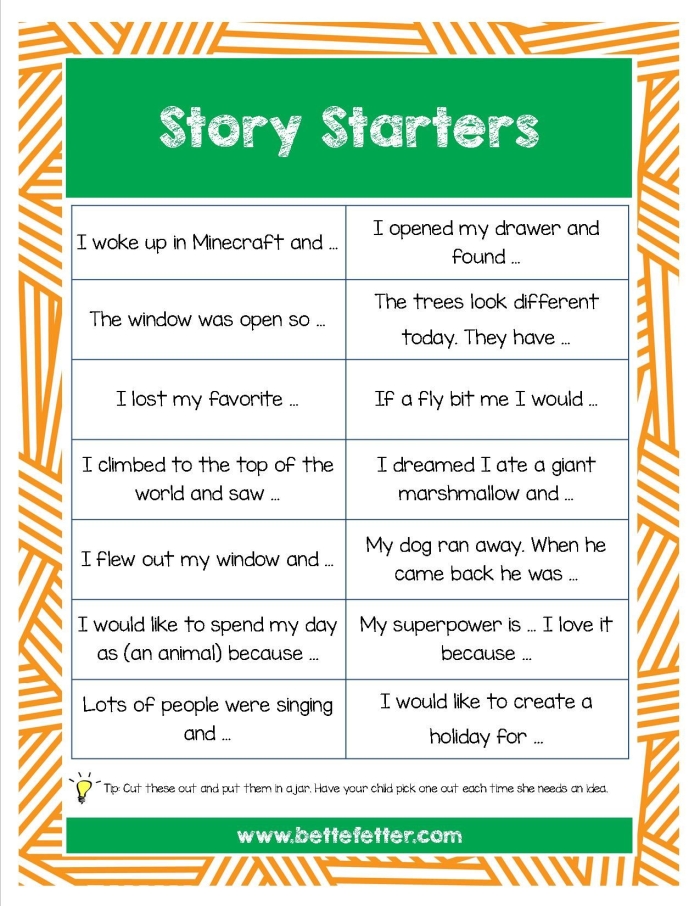 Story Starters: What's Going On? Worksheet for Inspiring Young Writers Funny worksheet for first graders to create silly stories with multiplication prompts