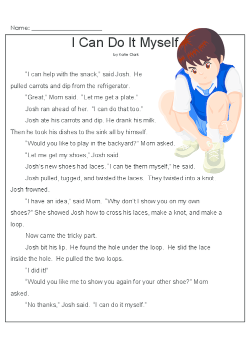 How Does it End? worksheet for first graders Worksheet for predicting story endings in first-grade geometry