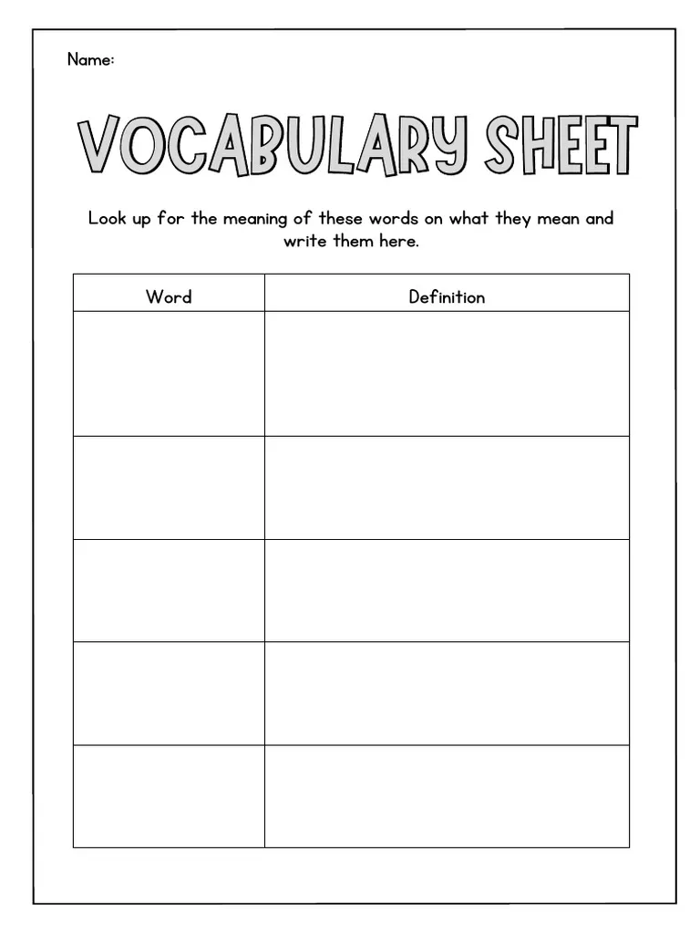 Engaging first-grade glossary worksheet for data and graphing practice Glossary worksheet for first graders to enhance their information locating skills