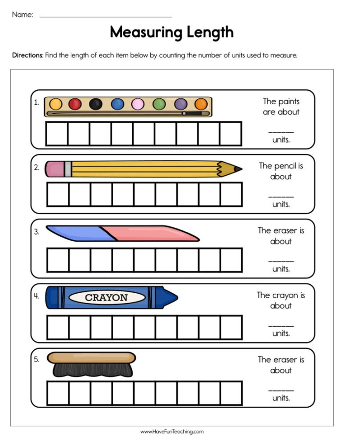 Colorful Measuring Length in Centimeters sheet for grade one students in civics class First grade civics worksheet measuring objects in centimeters with bright visuals