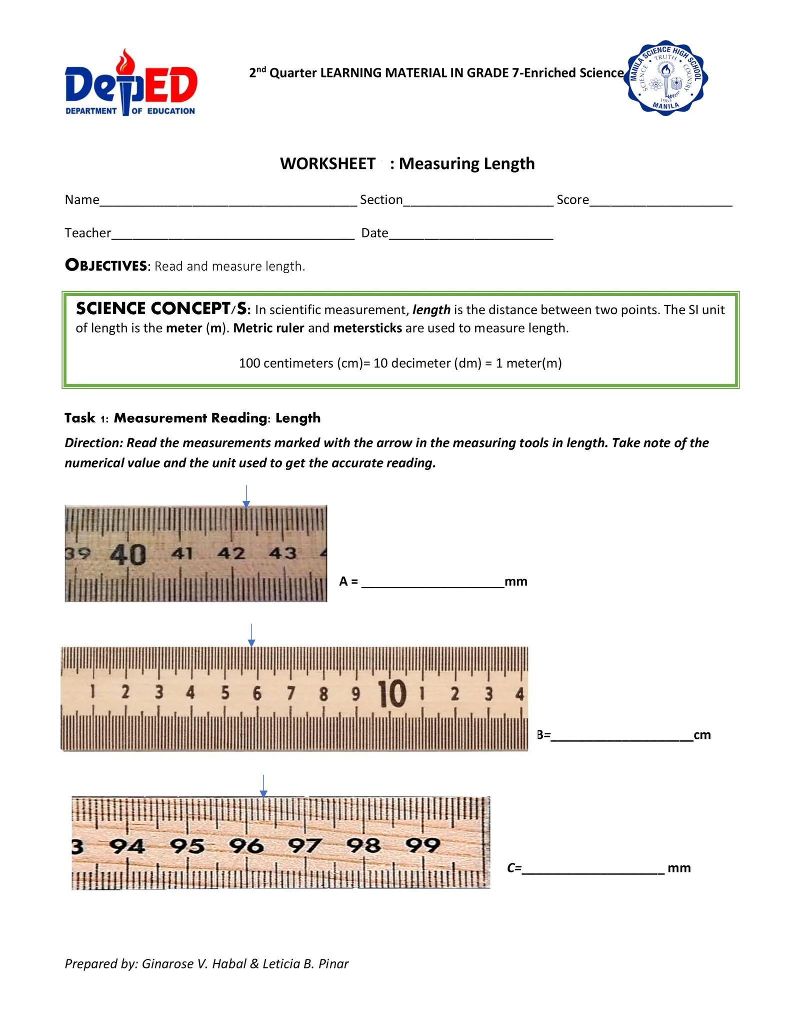 First Grade Measure the Length worksheet featuring household items for practice