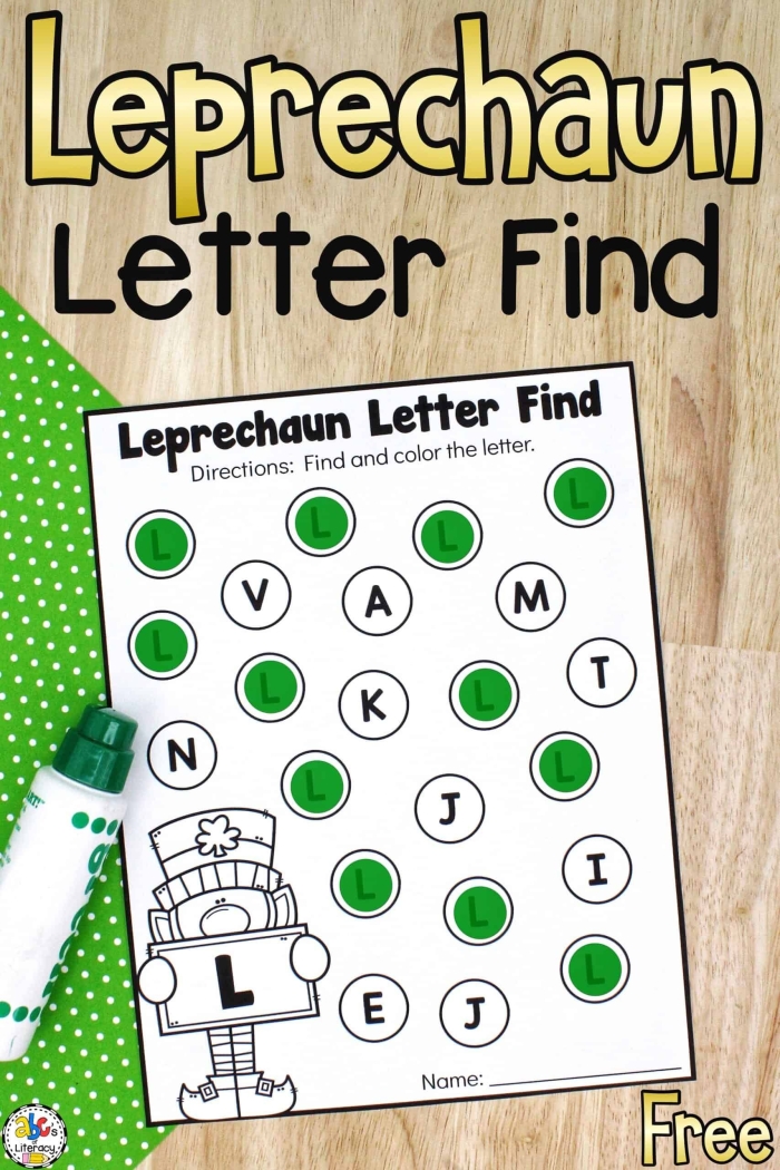 Engaging word search activity featuring hidden words related to decimals and leprechauns Leprechaun-themed word search worksheet for first graders focused on St. Patrick's Day