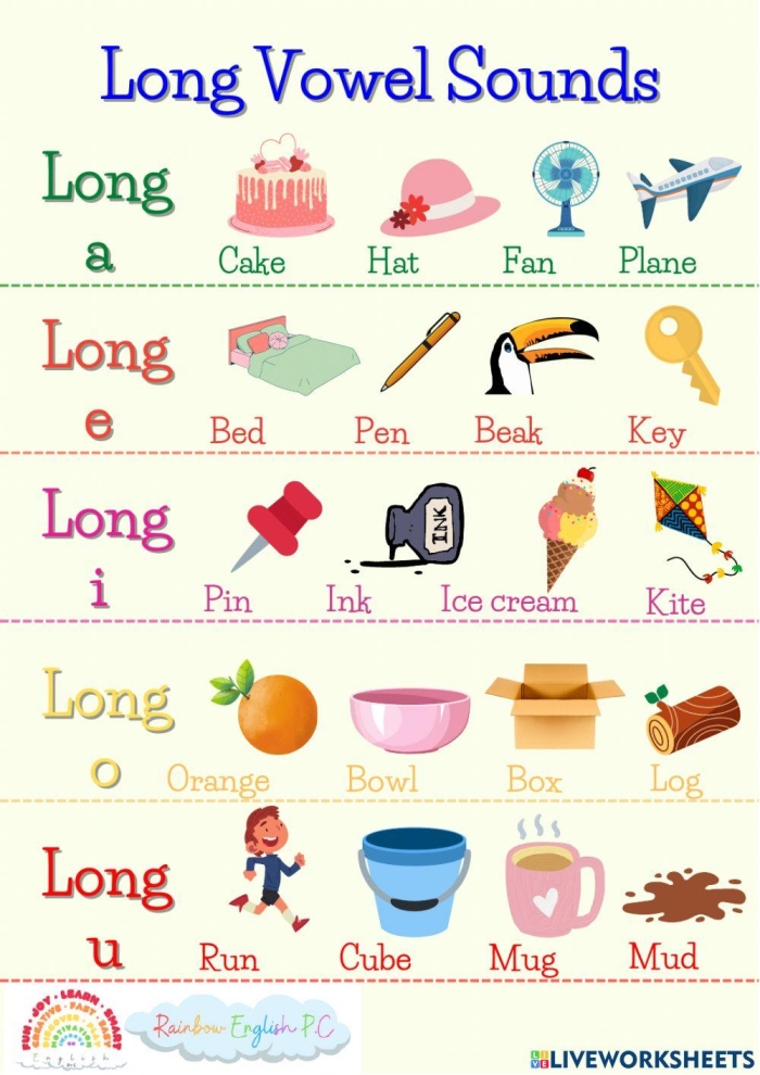 Worksheet for first graders to learn long U words through matching exercises